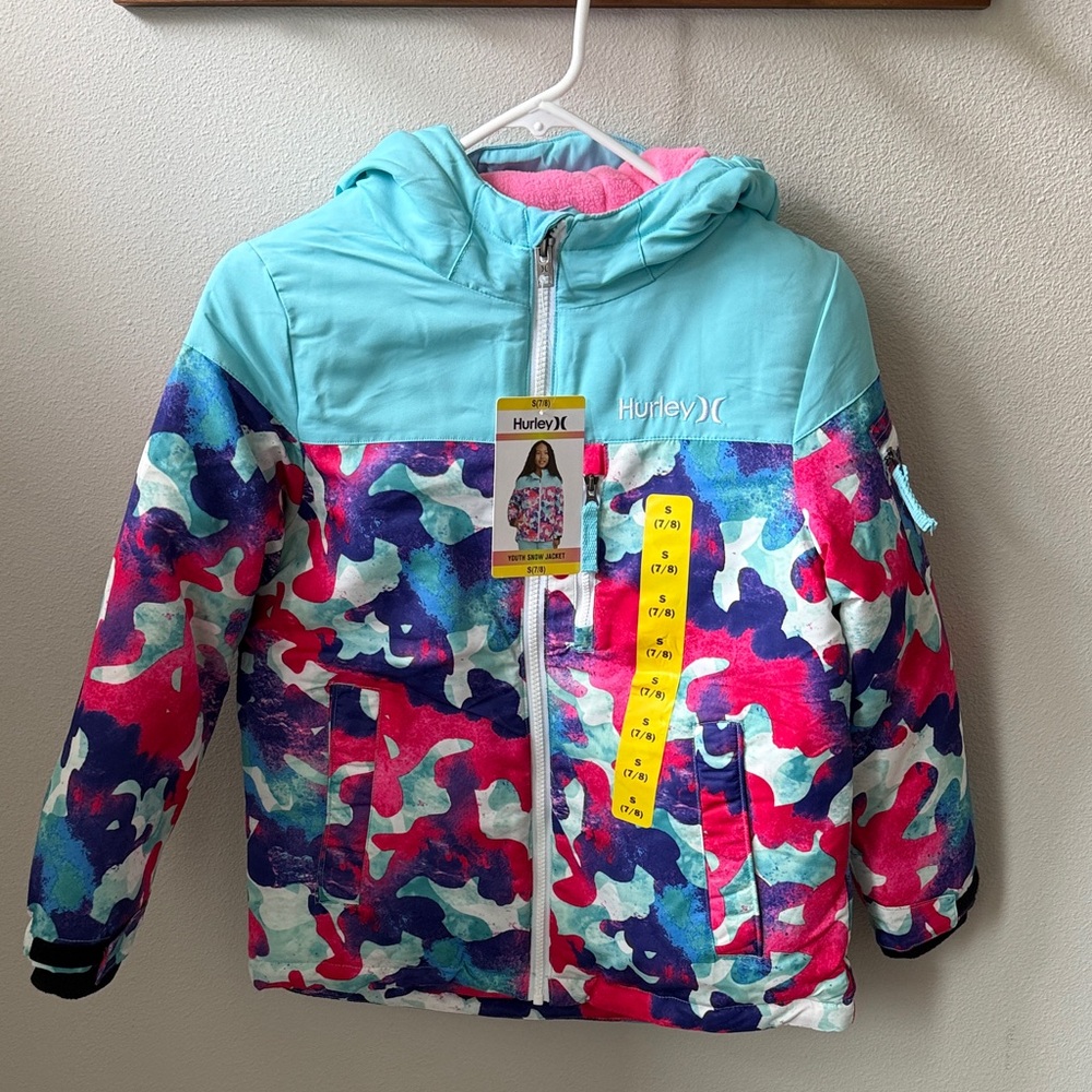 Hurley Youth Snow Jacket 
Blue and Pink Camo